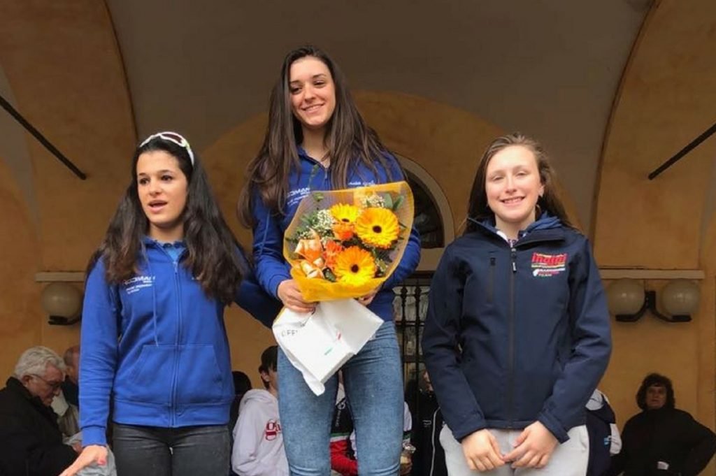 Beatrice Caudera sul podio a Piasco